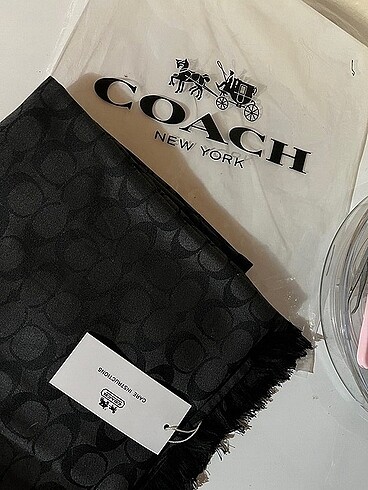 Coach desen yün ipek şal