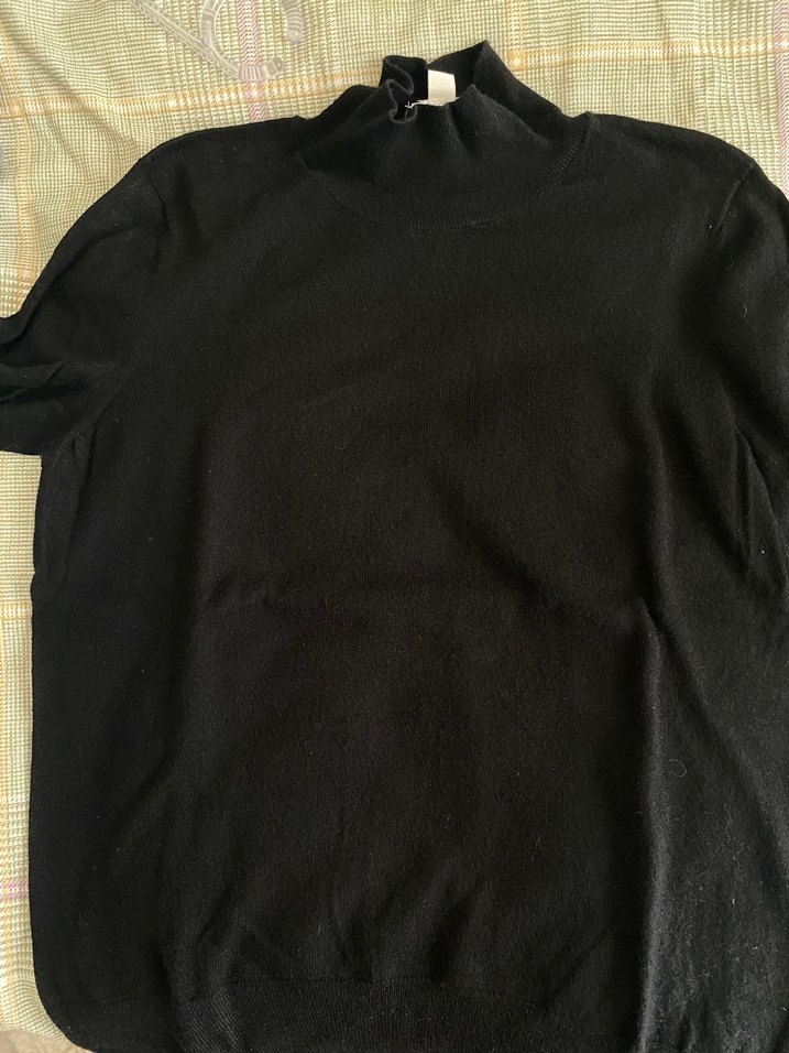 Siyah Kadın Balıkçı Yaka Örgü Yün Kazak - Görsel 2