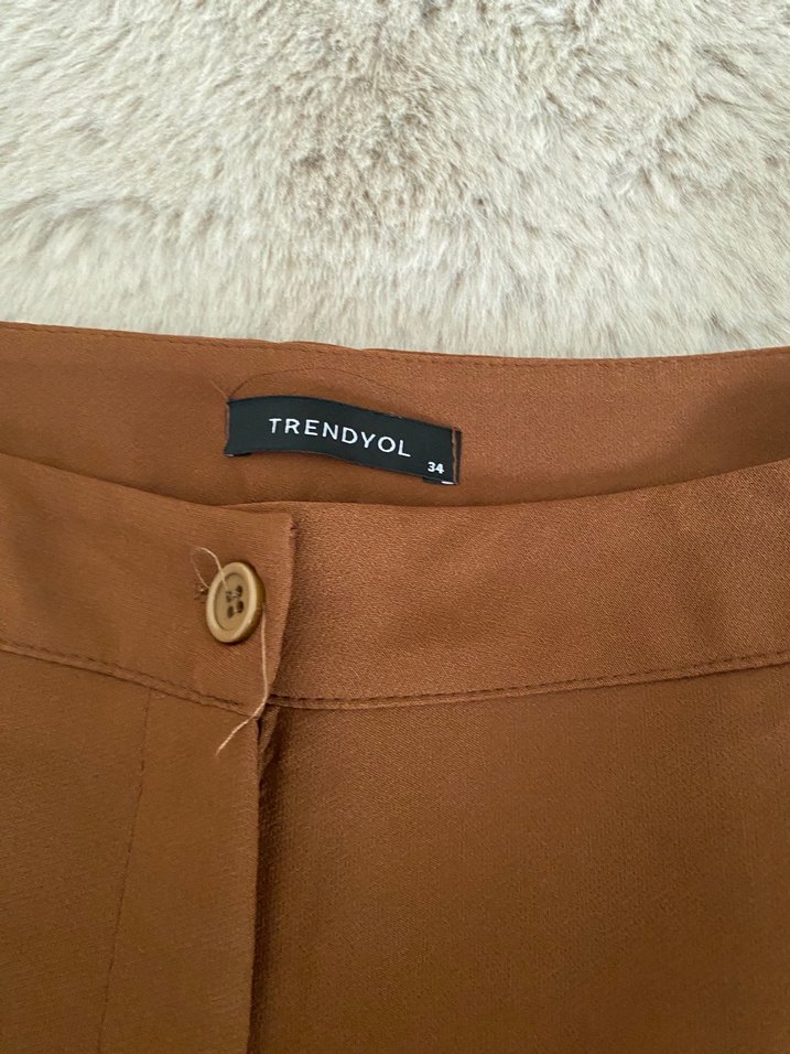 Kadın Bej Kumaş Pantolon - Görsel 3