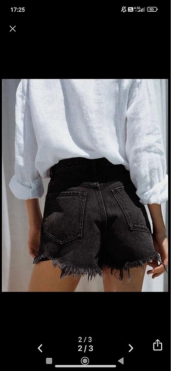 44 Beden siyah Renk zara denim şort