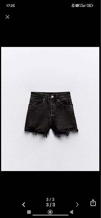 44 Beden siyah Renk zara denim şort