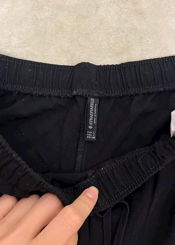 Siyah Kadın Keten Rahat Kesim Pantolon - Görsel 2