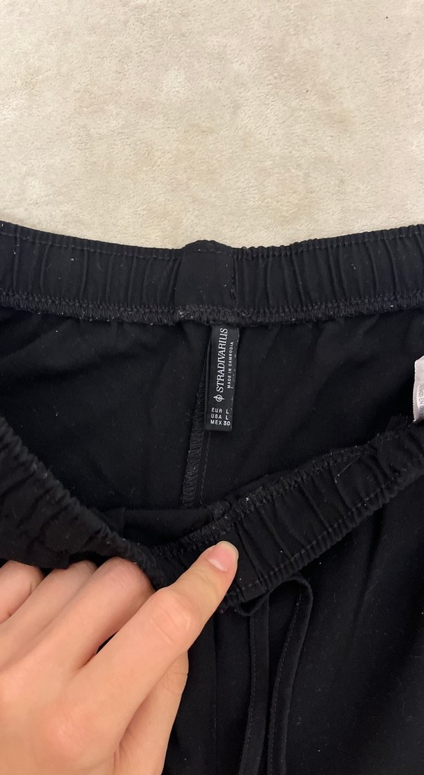 Siyah Kadın Keten Rahat Kesim Pantolon - Görsel 2