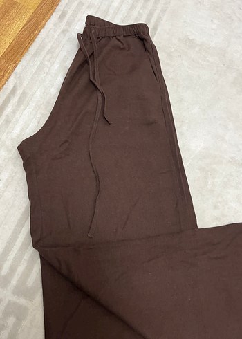 Kadın Kahverengi Keten Bol Kesim Pantolon - Görsel 4