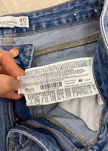 Kadın Mavi Denim Bol Kesim Midi Kot Pantolon - Görsel 3