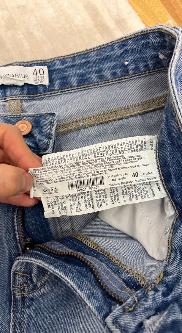Kadın Mavi Denim Bol Kesim Midi Kot Pantolon - Görsel 3