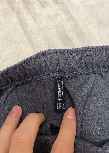 Gri Regular Fit Keten Kumaş Kadın Pantolon - Görsel 2