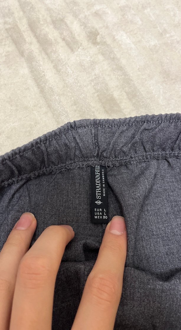 Gri Regular Fit Keten Kumaş Kadın Pantolon - Görsel 2