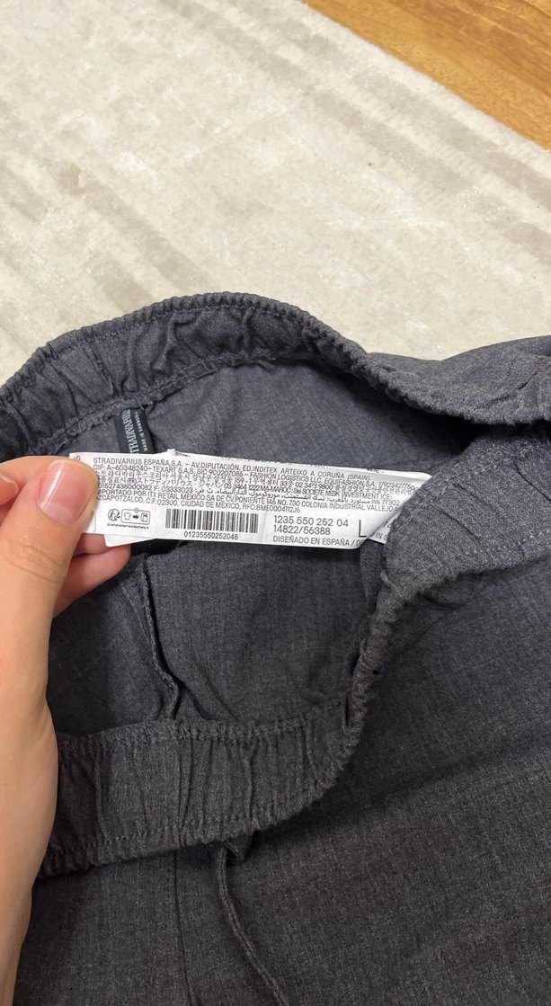 Gri Regular Fit Keten Kumaş Kadın Pantolon - Görsel 3