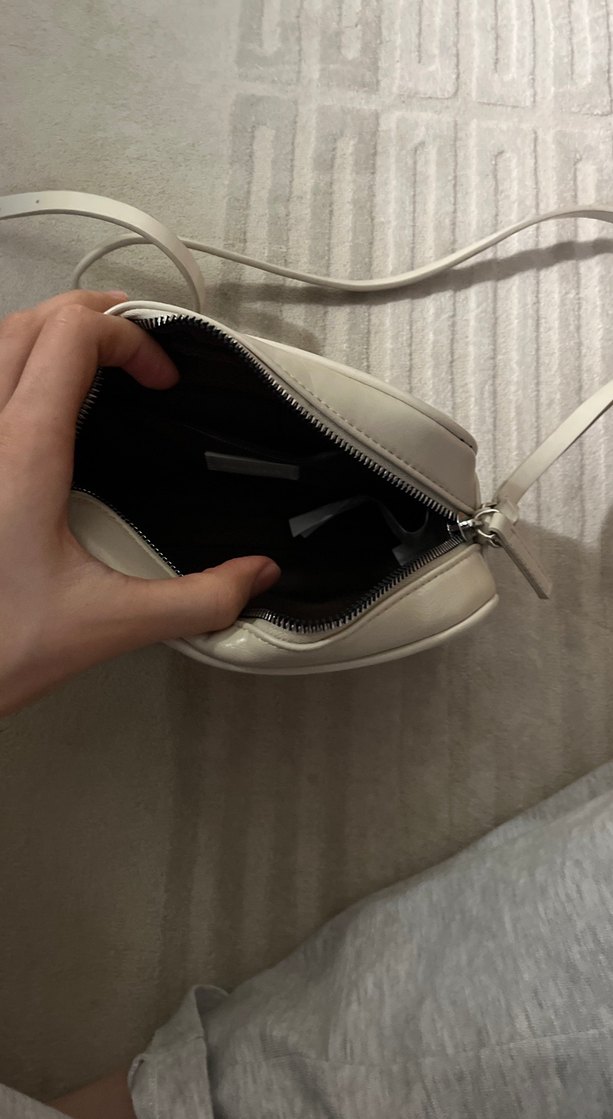 Beyaz Deri Kadın Bel ve Çapraz Çanta - Görsel 2