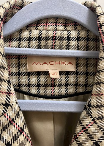 Bej Ekose Desenli Kadın Blazer Ceket - Görsel 2