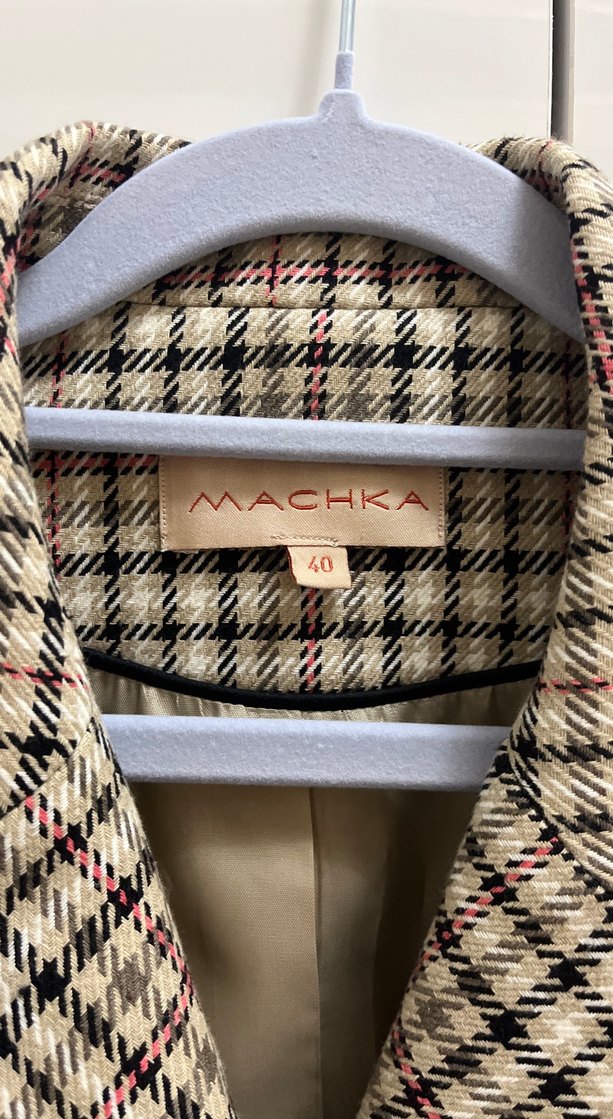 Bej Ekose Desenli Kadın Blazer Ceket - Görsel 2