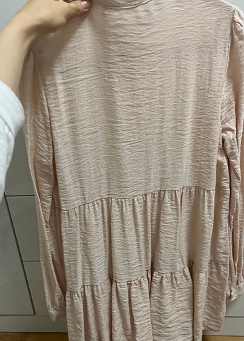 Bej Düğmeli Keten Midi Tunik - Görsel 4