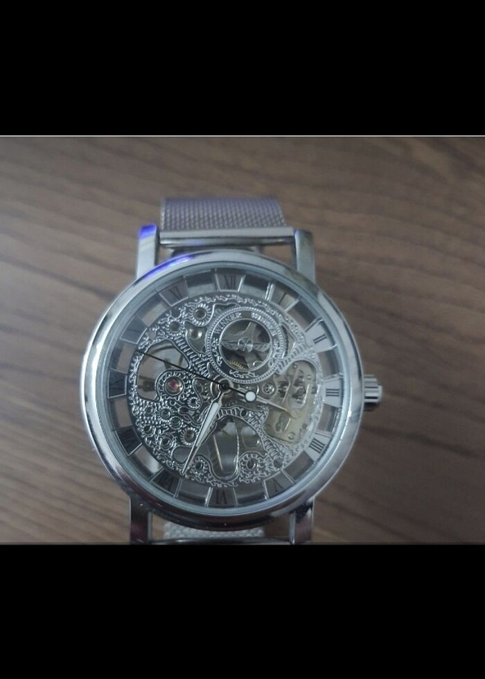 Stainless steel  erkek iskelet kol saati  - Görsel 2