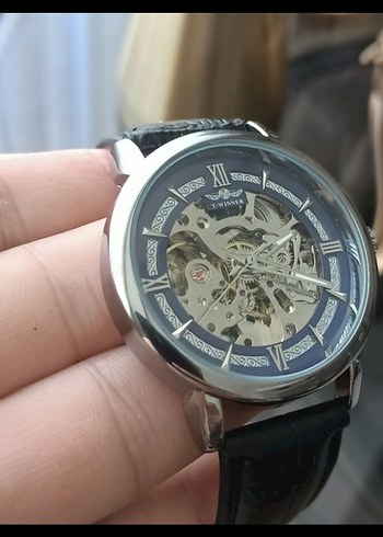 Klasik Biker Siyah Mekanik Erkek Saat - Görsel 2