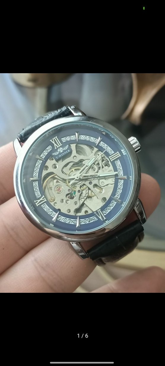 Klasik Biker Siyah Mekanik Erkek Saat - Görsel 3