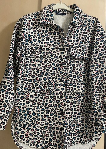 Leopar Desenli Uzun Kollu Salaş Kadın tunik - Görsel 3