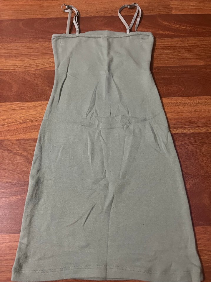 Bej Midi Askılı Kadın Elbise - Görsel 2