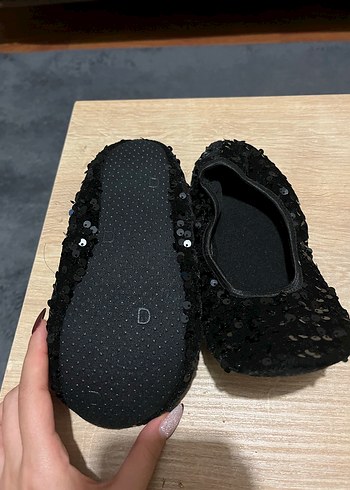 Kız Çocuk Siyah Payetli Babet Ayakkabı Ev Ayakkabı - Görsel 4