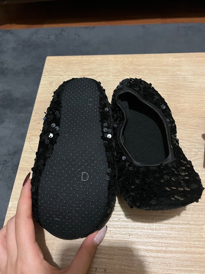 Kız Çocuk Siyah Payetli Babet Ayakkabı Ev Ayakkabı - Görsel 4