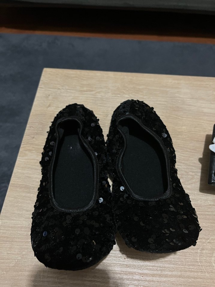 Kız Çocuk Siyah Payetli Babet Ayakkabı Ev Ayakkabı - Görsel 5