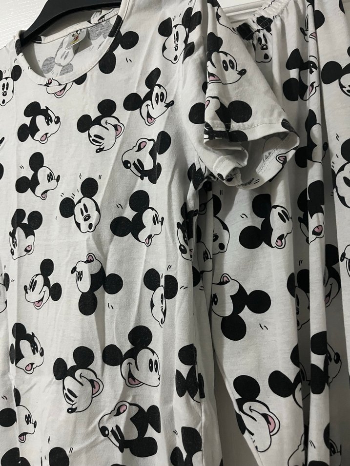 Gri Uzun Kollu Mickey Desenli Erkek Pijama Takımı - Görsel 2