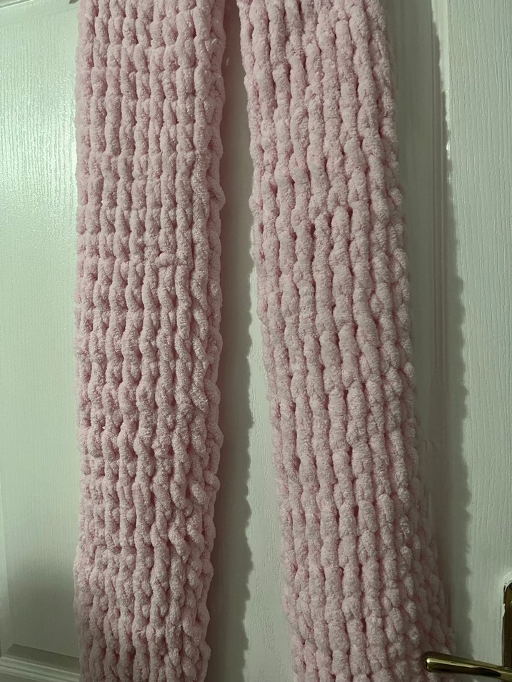 Pembe Örgü Kadın Şal - Görsel 2