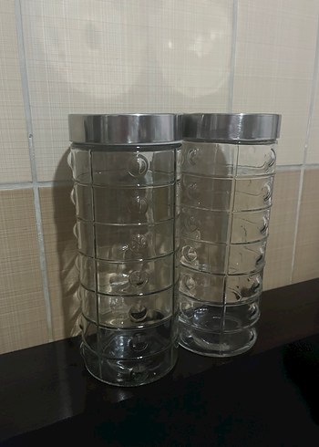 Gri Kapaklı Şeffaf Cam Saklama Kavanozları - Görsel 2