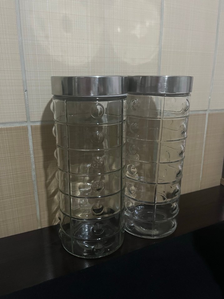 Gri Kapaklı Şeffaf Cam Saklama Kavanozları - Görsel 2