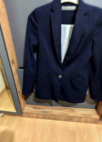 Düğmeli Lacivert Kadın Blazer Ceket