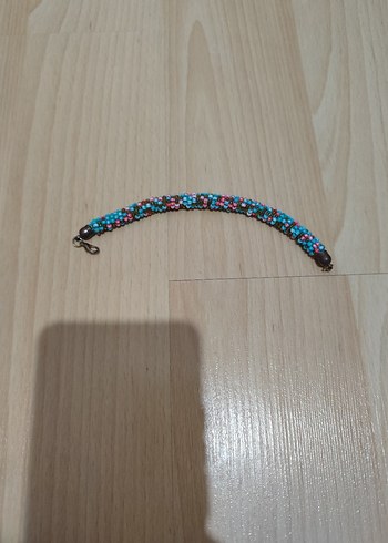 Beden turkuaz Renk Boncuklu Turkuaz Yılan Desenli Kadın Bileklik