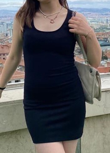 Siyah tunik elbise