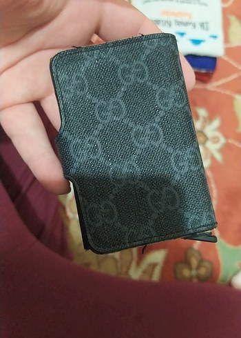 Koyu Gri Yılan Desenli Deri Cüzdan - Görsel 2