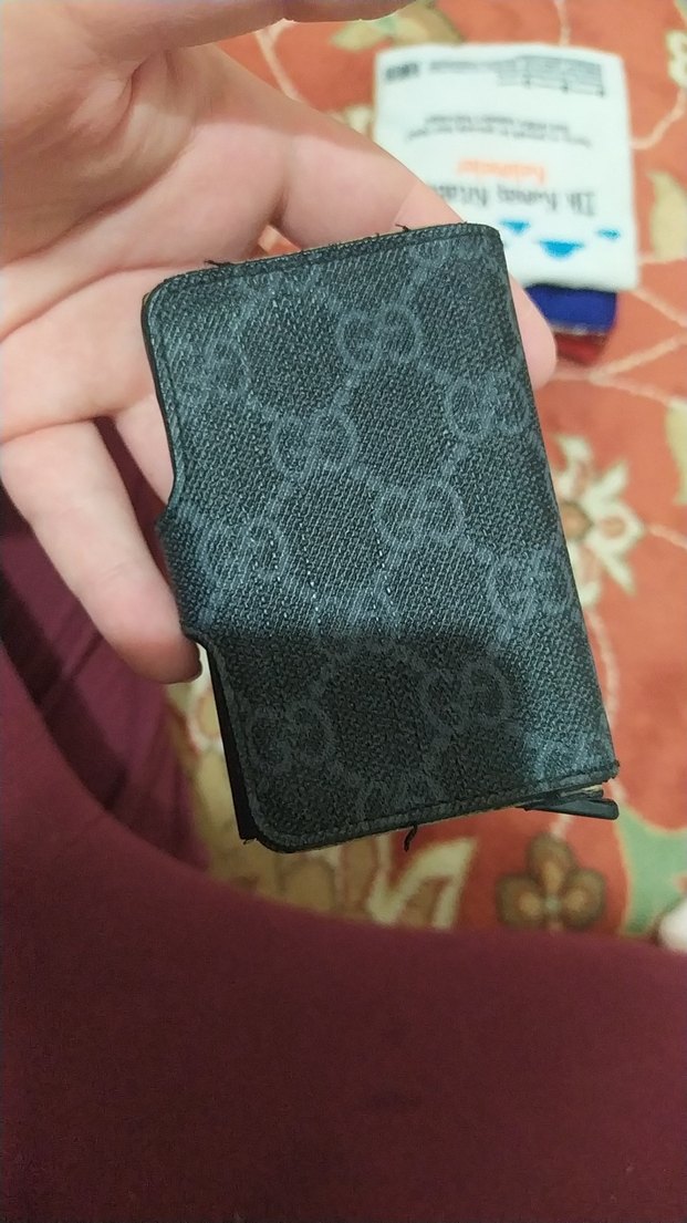 Koyu Gri Yılan Desenli Deri Cüzdan - Görsel 2