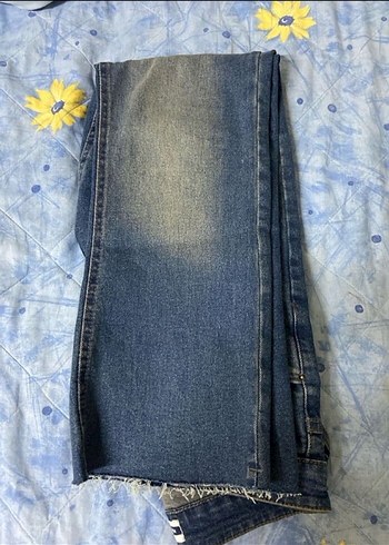 Lacivert Salaş Kesim Midi Boy Kadın Kot Pantolon - Görsel 2