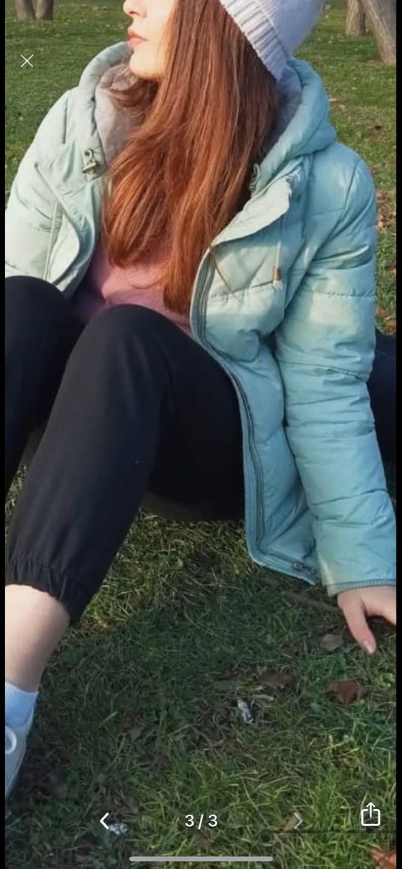 Gri Kadın Midi Puff Mont - Görsel 2