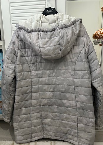 Gri Kamuflaj Desenli Fermuarlı Kadın Mont - Görsel 2