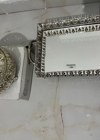 Nakışlı Vintage Gümüş Tepsi - Görsel 2