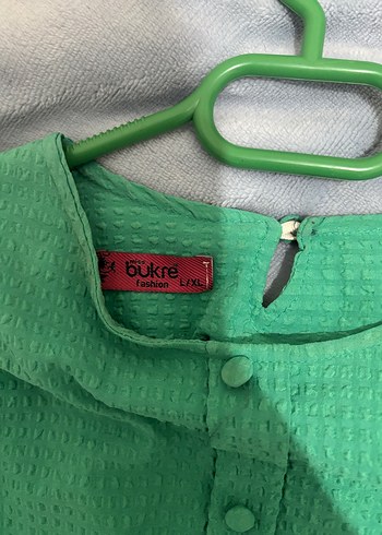 Düğmeli Yeşil Bluz - Görsel 3