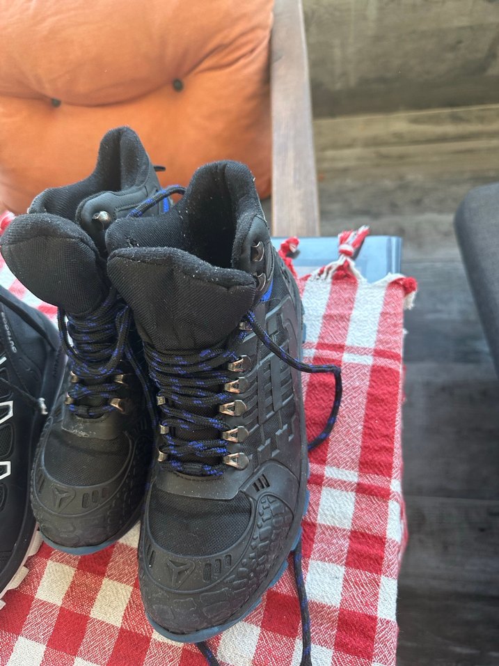 Koyu Mavi Biker Tarzı Erkek Ayakkabı Bağcığı - Görsel 2