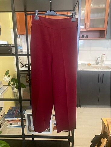Kırmızı zara pantolon pallazzo
