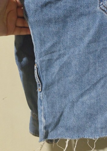 Diğer Düğmeli Mavi Denim Kadın Ceket