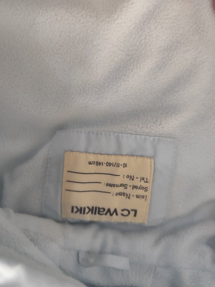 Kız Çocuk Mavi Kapüşonlu Fermuarlı Kaban - Görsel 2