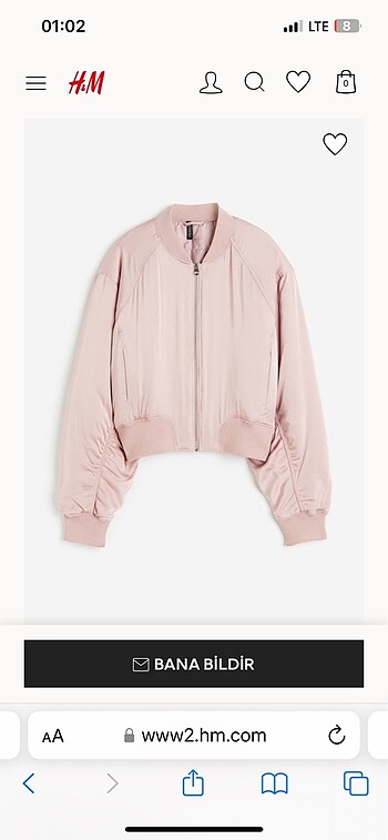 Pembe bomber ceket