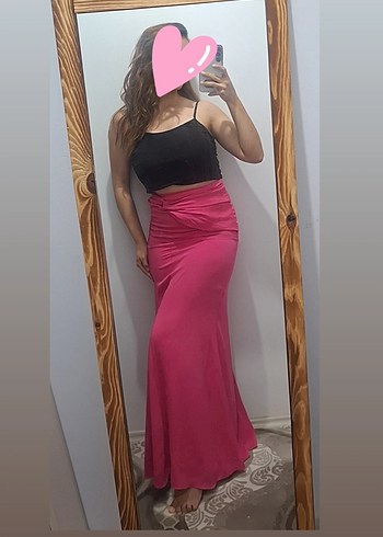 s Beden Pembe Uzun Şık Etek