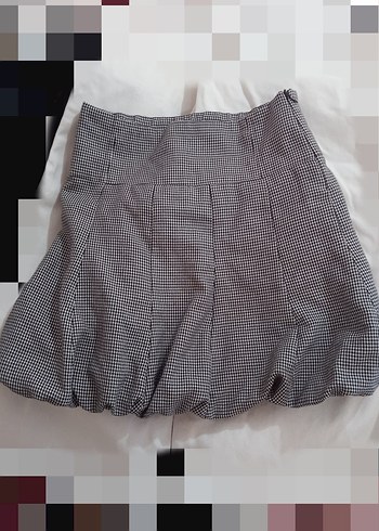 Gri Pilili balon Mini Etek