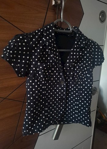 Zara Puantiyeli Kadın crop ceket Gömlek