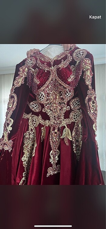 xl Beden kırmızı Renk Kınalık kaftan