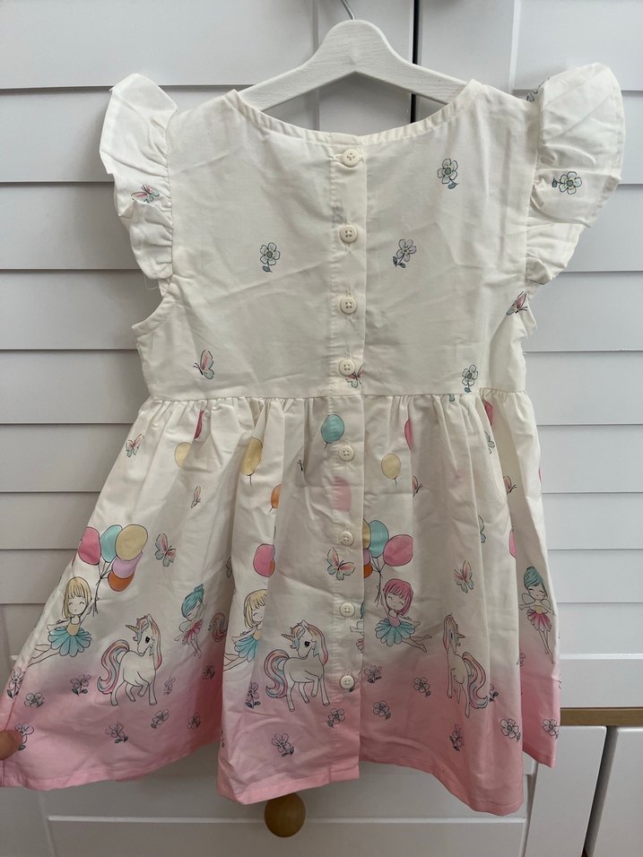 Kız Çocuk Beyaz  Elbise - Görsel 4