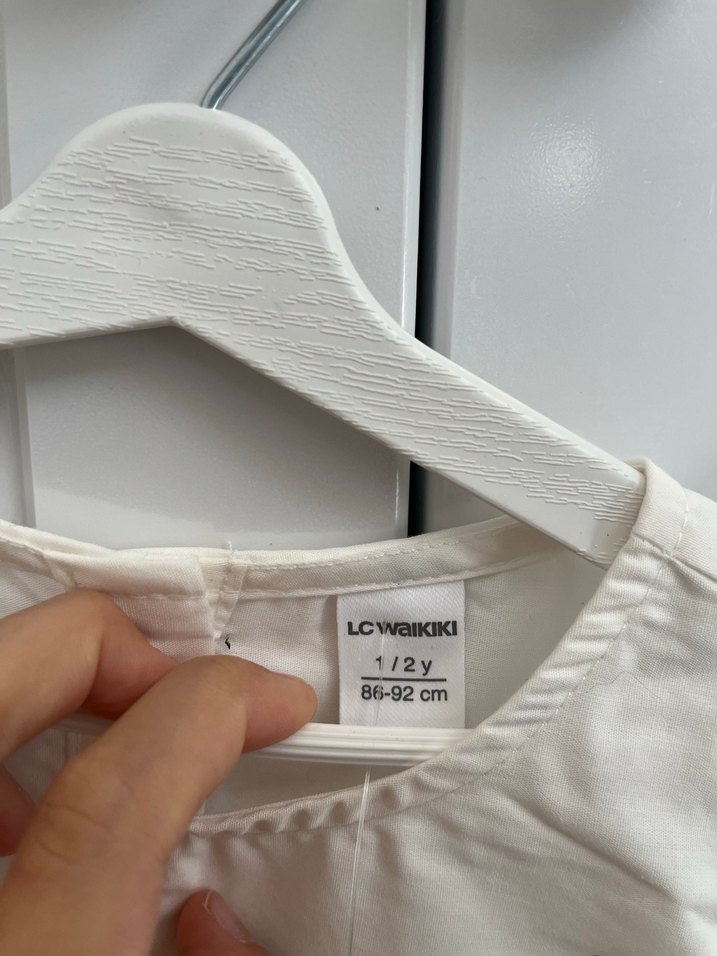 Kız Çocuk Beyaz  Elbise - Görsel 3